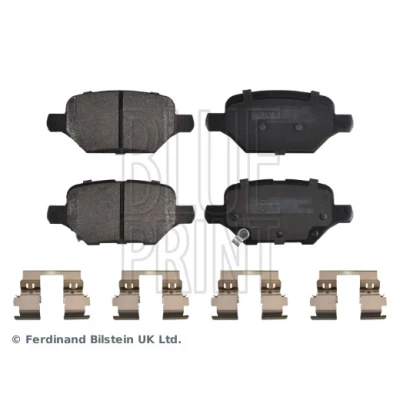 Abbildung von BLUE PRINT ADBP420073 Bremsbelagsatz Hinterachse mit akustischer Verschleißwarnung Klammern OPEL: Mokka / X, CHEVROLET: Trax