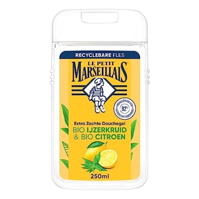Abbildung von Le Petit Marseillais extra weiches Duschgel Bio Eisenkraut und Zitrone, pH neutral für die Haut dermatologisch getestet 12x250ml
