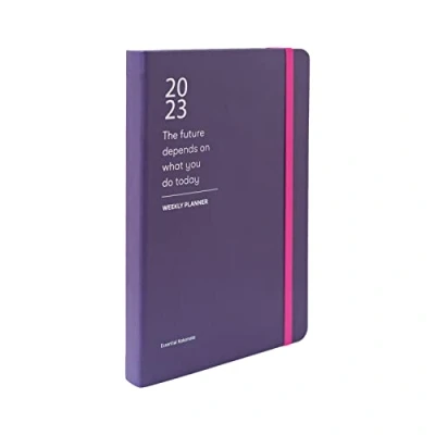Abbildung von Kokonote Terminkalender 2023 Color Fun Kollektion Lila Essential Kalender Wochenplaner A5 Format Personal Organizer auf Englisch FSC® zertifiziert