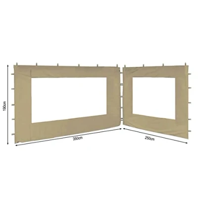 Abbildung von QUICK STAR 2 Seitenteile für Gartenpavillon Antik Pavillon Partyzelt 3x4m Sand