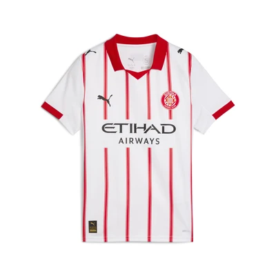 Abbildung von Puma Girona FC 25/26 Heimtrikot Teenager Für Kinder Mit Striped White/Red Größe: 4 5Y