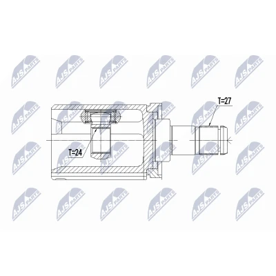 Abbildung von NTY NPW BM 061 Gelenksatz Vorderachse links BMW: 5 Touring, Limousine, 6 Gran Coupe