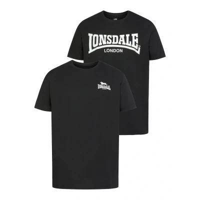 Abbildung von Lonsdale Normale Passform Piddinghoe 2 PACK Tshirt print, Herren, Größe: 4XL, Black