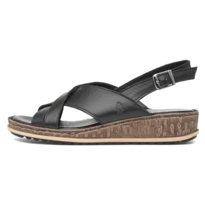 Abbildung von Hush Puppies Womens Elena Kreuz über Keilsandalen