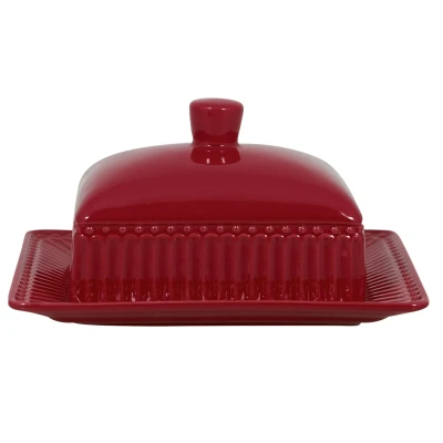 Abbildung von Greengate Alice Butterdose claret red medium 17 x 14 cm