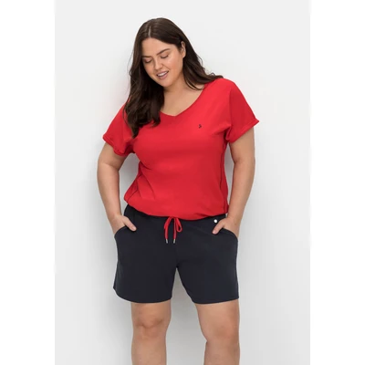Abbildung von Sheego Shorts Große Größen mit Kontrastdetails, aus weichem Interlock
