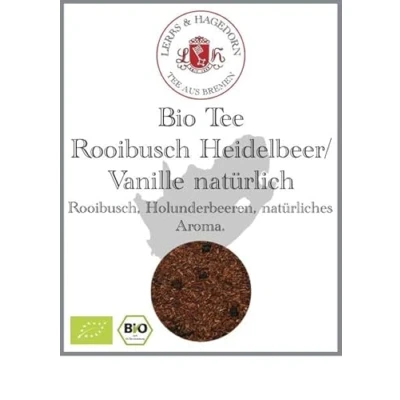 Abbildung von Lerbs &amp; Hagedorn, Bio Tee Rooibusch Heidelbeer/Vanille natürlich 250g (Ca. 20 Liter) Holunderbeeren
