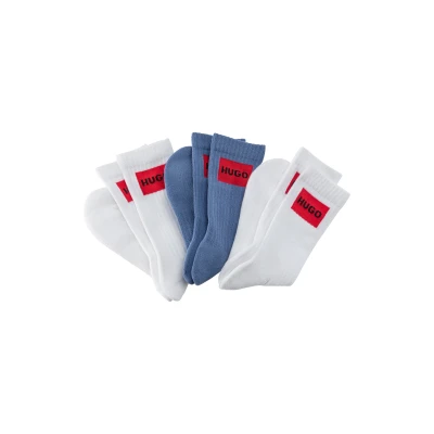 Abbildung von HUGO Underwear Freizeitsocken &quot;3P QS RIB LABEL&quot;, (Packung, 3 Paar, 3er), mit kontrastfarbenem Logo