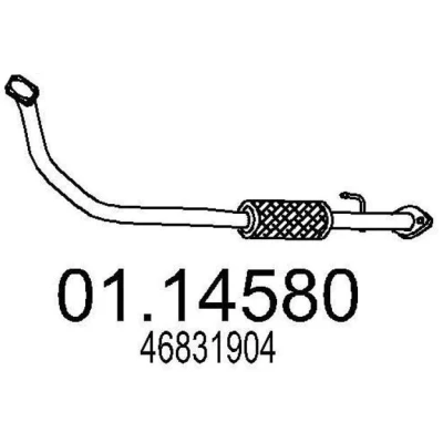 Abbildung von MTS 01.14580 Abgasrohr 970 vorne für Mittelschalldämpfer FIAT: Doblo I Cargo, Kombi