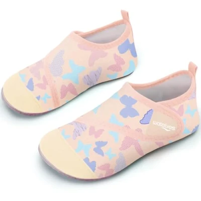 Abbildung von Badeschuhe Strandschuhe Schwimmschuhe Wasserschuhe Mädchen Baby Aquaschuhe Schnell Trocknend Barfuss Schuh für Kinder Beach Pool（Schmetterling 30/31）
