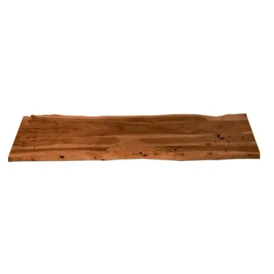 Abbildung von SAM Holzplatte 200x40 cm Louisa, Tischplatte aus Akazienholz massiv + nussbaumfarben, Baumkanten Platte für Heimwerker, geeignet Arbeitsplatten, Tische &amp; Fensterbretter