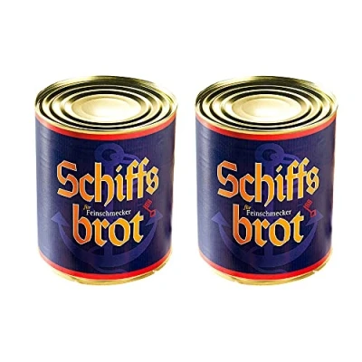 Abbildung von Schiffsbrote in 2 Sorten, Dosenbrot 1 Jahr Haltbarkeit, Roggenvollkornbrote für den Vorrat (2 x 500g)
