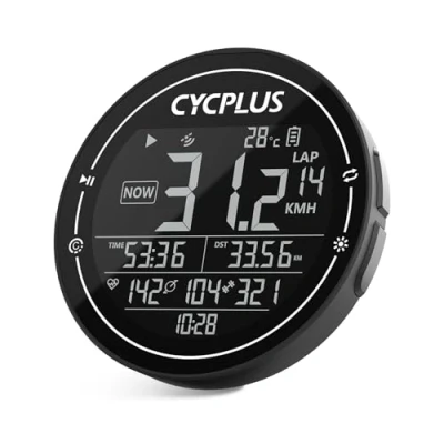 Abbildung von CYCPLUS Fahrradcomputer GPS Fahrradtacho Kabellos, IPX6 Wasserdicht Fahrrad Computer Drahtloser Radcomputer, ANT+ Bluetooth Kilometerzähler, kompatible mit Strava, Schwarz