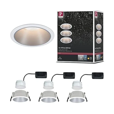 Abbildung von Paulmann LED Einbauleuchte Cole, Dimmfunktion, wechselbar, Warmweiß, Deckenspots, 3er Set