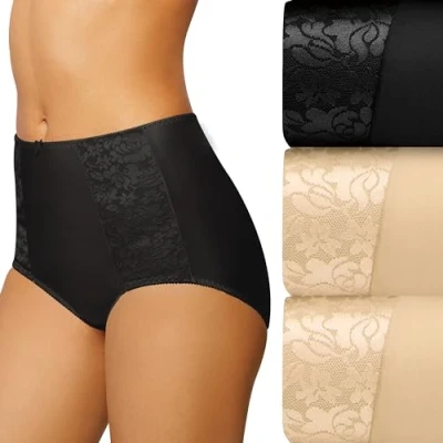 Abbildung von Bali Double Support Stretch Slip Pack, 3er feuchtigkeitsableitende Unterwäsche für Damen, Weiches Taupe/Schwarz/weiches Taupe, 7