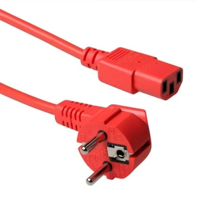 Abbildung von ACT Kaltgerätekabel 5m, C13 Kabel, PC Stromkabel, CEE 7/7 auf 3 Pin Schutzkontakt AK5403 Rot