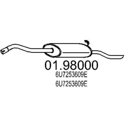 Abbildung von MTS 01.98000 Endschalldämpfer 1340 SKODA: Felicia 1 Kombi, Pickup