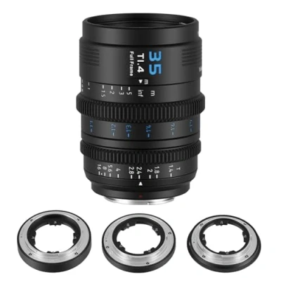 Abbildung von SIRUI VP 1 Vision Prime T1.4 Vollformat Cine Objektiv, 35 mm Cinema Objektiv mit manuellem Fokus und vorinstalliertem E Mount, austauschbare RF/Z/L Mounts (Schwarz)