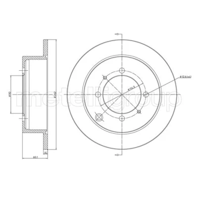 Abbildung von METELLI 23 0651 Bremsscheibe 262,0 10,0 7 90,0 voll MITSUBISHI: Lancer Limousine, Kombi, GALANT 6, HYUNDAI: Santamo