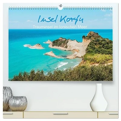 Abbildung von Insel Korfu Trauminsel im Ionischen Meer (hochwertiger Premium Wandkalender 2025 DIN A2 quer), Kunstdruck in Hochglanz