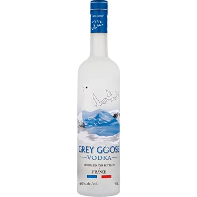 Abbildung von GREY GOOSE Premium Vodka aus Frankreich mit 100 % französischem Weizen und natürlichem Quellwasser, 40% Vol., 600 cl/6 L