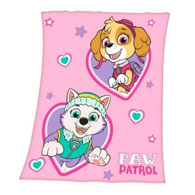 Abbildung von Kinderdecke 130x170cm Paw Patrol Rosa hochwertig bedruckt, Herding, Bequeme Fleecedecke mit tollem Motiv in