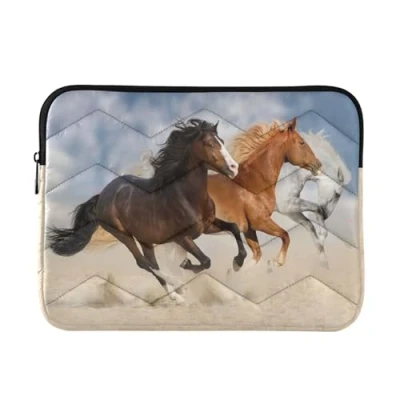 Abbildung von Laptop Hülle Tasche Tier Pferd Laptoptasche Notebook Laptophülle Computer Tragetasche für 13 14 Zoll