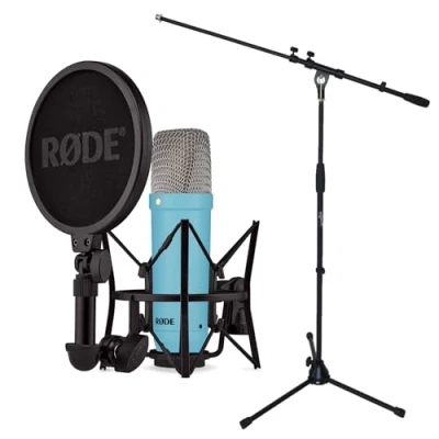 Abbildung von Rode NT1 Signature Blue Studio Mikrofon Blau + keepdrum Mikrofonständer