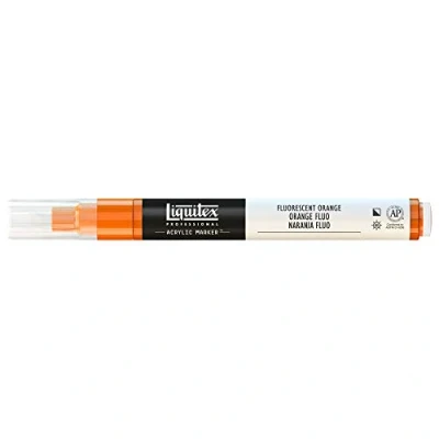 Abbildung von Liquitex 4620982 Professional Paint Marker, Acrylmarker mit hochpigmentierte Acrylfarbe auf Wasserbasis für den Innenbereich &amp; Außenbereich, feine Spitze Orange fluoreszierend