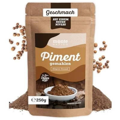 Abbildung von Piment gemahlen Monte Nativo (250g) Pulver Perfekt zum Kochen und Backen Getrocknete Gewürze Allspice ground für Suppen, Rotkohl, Lebkuchen