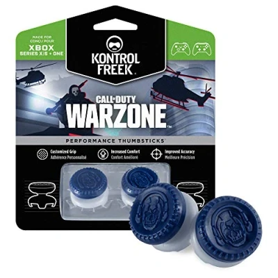 Abbildung von KontrolFreek Call of Duty: Warzone Performance Thumbsticks für Xbox One and Series X 2 High Rise , Hybrid Sticks Blau/Grau