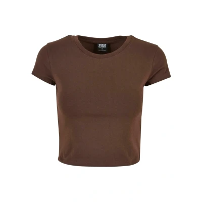 Abbildung von Urban Classics Stretch Jersey Cropped TEE Tshirt basic, Damen, Größe: XL, Brown