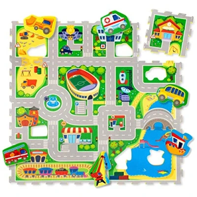 Abbildung von Hakuna Matte Spielmatte Puzzlematte für Babys 1,2x0,9m, 20% dickere Krabbelmatte,