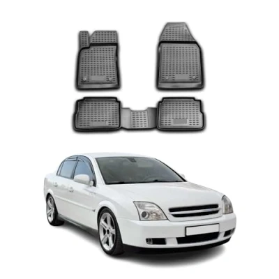 Abbildung von OMAC 5206444 Fußmattensatz Gummi, TPE (thermoplastischer Elastomer) 4 schwarz OPEL: Vectra C Limousine, CC, VOLKSWAGEN: GOLF 2