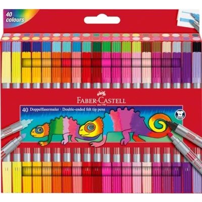 Abbildung von Faber Castell Filzstift 40 Filzstifte Doppelender fein &amp; breit farbsortiert