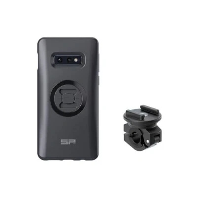 Abbildung von Komplettes Set SP Connect Motorrad Bundle befestigt auf Spiegel Samsung S10E