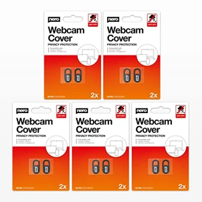 Abbildung von Nero Webcam Cover [Retail Pack], Schwarze Abdeckung super dünn, für Handy, Smartphone, Tablet, Notebook, Laptop, PC, Computer, MAC (10 Stück)