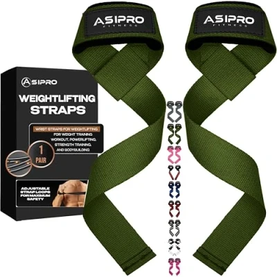 Abbildung von ASIPRO Zughilfen Krafttraining Frauen &amp; Männer 60 cm Lifting Straps Gym 5MM Gepolstert Fitness Griffhilfen Kraftsport Wrist Kreuzheben Weightlifting Zughilfe Gym, Handschlaufen