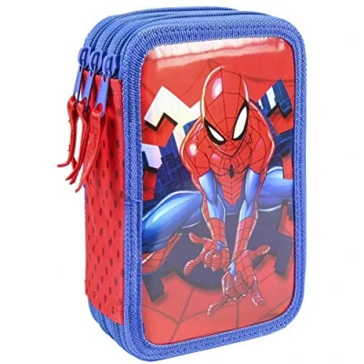 Abbildung von Cerdá Spiderman Federmappe 3Fach Flaches Etui Schule Offizieller Lizenz