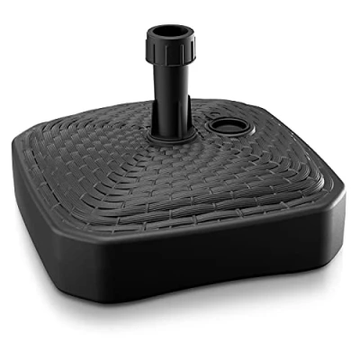 Abbildung von Deuba® Sonnenschirmständer Poly Rattan Eckig bis Ø 26 mm Mast Befüllbar Sonnenschirm Schirmständer Ständer Gartenschirm Balkon Terrasse Garten Braun