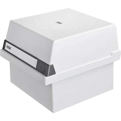 Abbildung von HAN Karteikasten DIN A5 quer, Lernbox, attraktives Design für 800 Karteikarten mit großem Beschriftungsfeld, 965 11, lichtgrau