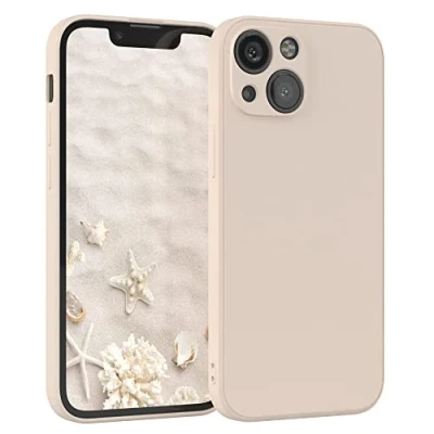 Abbildung von EAZY Case Silikonhülle für iPhone 13 Mini Hülle Silikon Beige weich stoßfeste Handyhülle Schutzhülle mit Kameraschutz Dünn Premium Schutz Cover TPU Phone Bumper in Taupe