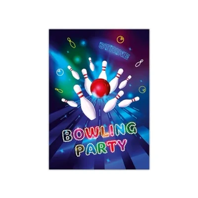 Abbildung von LIMONIA Einladungskarten Bowling zum Kindergeburtstag Jungen Mädchen Einladungen Kegeln, mit einem Motiv