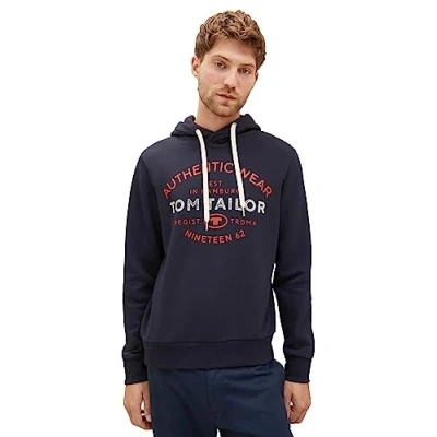 Abbildung von TOM Tailor Kapuzenpullover, Herren, Größe: Large, Sky captain blue