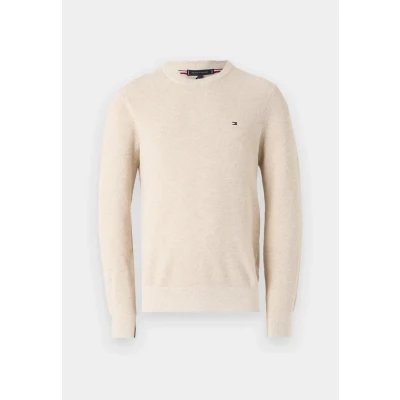 Abbildung von Tommy Hilfiger Essential Structure CREW NECK Strickpullover, Herren, Größe: XS, Heathered oatmilk