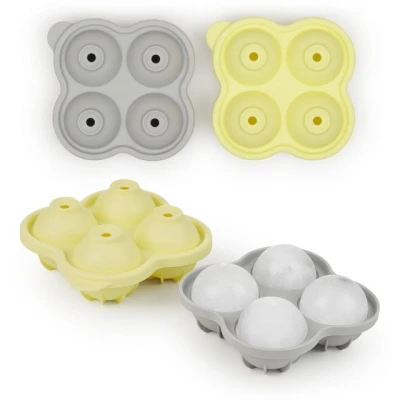 Abbildung von Blumtal Eiswürfelform Silikon Kugeln Größe XXL, 2x4er Pack, BPA frei, Leichtes Herauslösen
