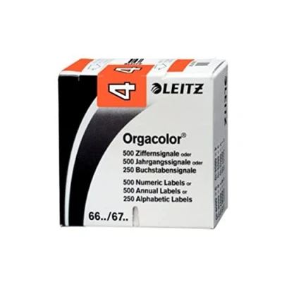 Abbildung von Leitz 66041000 Orgacolor Ziffernsignal 4, 500 Stück, orange