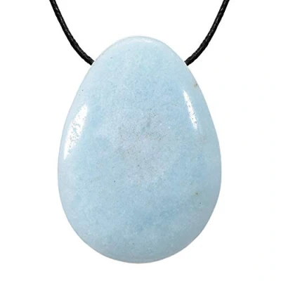 Abbildung von Morella Kette mit Anhänger Halskette 80 cm (1 tlg), Damenkette Edelstein in Tropfenform, Chakra, im Samtbeutel