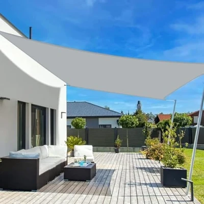 Abbildung von LOVE STORY Sonnensegel 2x3m Wasserdicht Rechteckig Hellgrau Sonnenschutz Windschutz Segel PES Polyester,95% UV Schutz für Außenbereich, Terrasse, Balkon, Garten