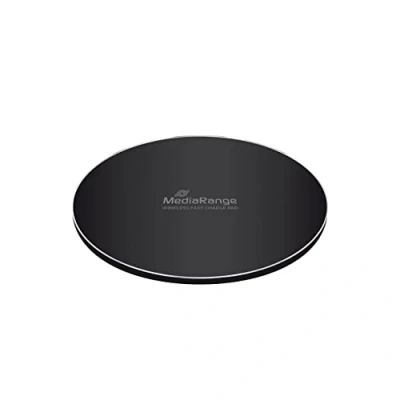 Abbildung von MediaRange Induktive Schnellladestation Ladepad mit Ladefunktion für kabelloses Laden, 15W Qi Schnellladung, USB Fast Wireless Charger, kompatibel iPhone, Samsung